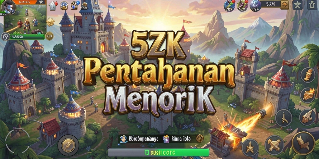 Gameplay 5ZK menampilkan strategi Tower Defense yang seru.