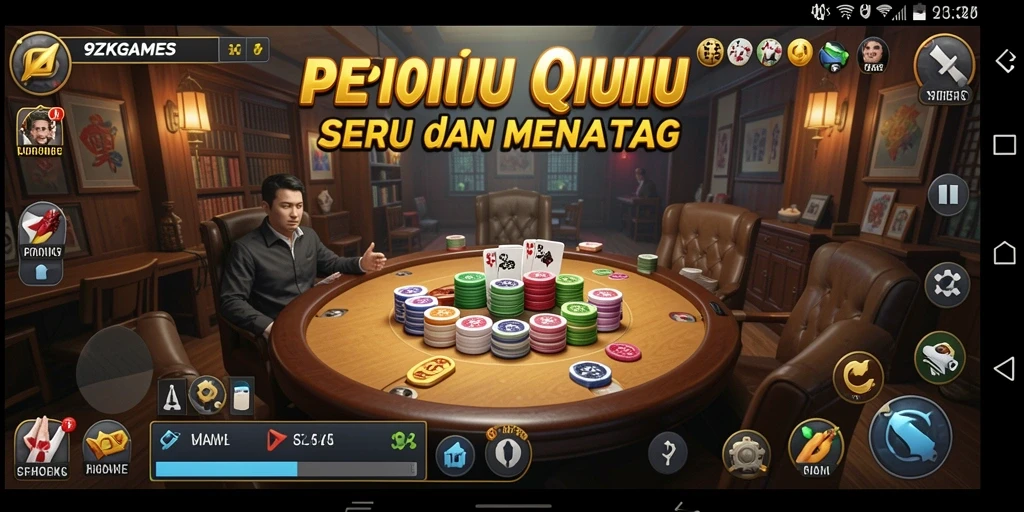 Tampilan gameplay seru dari 9ZKGAMES dalam QiuQiu.