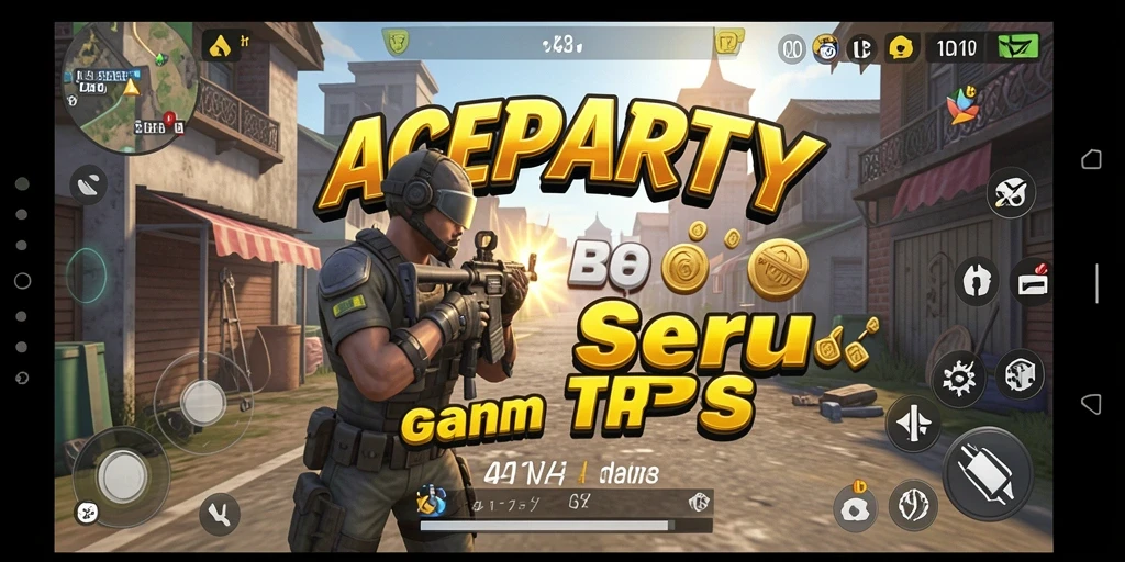 Tampilan aksi seru dalam gameplay ACEPARTY dengan pertempuran intens.