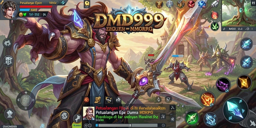 Tampilan menarik dari gameplay DMD999 dalam dunia MMORPG.