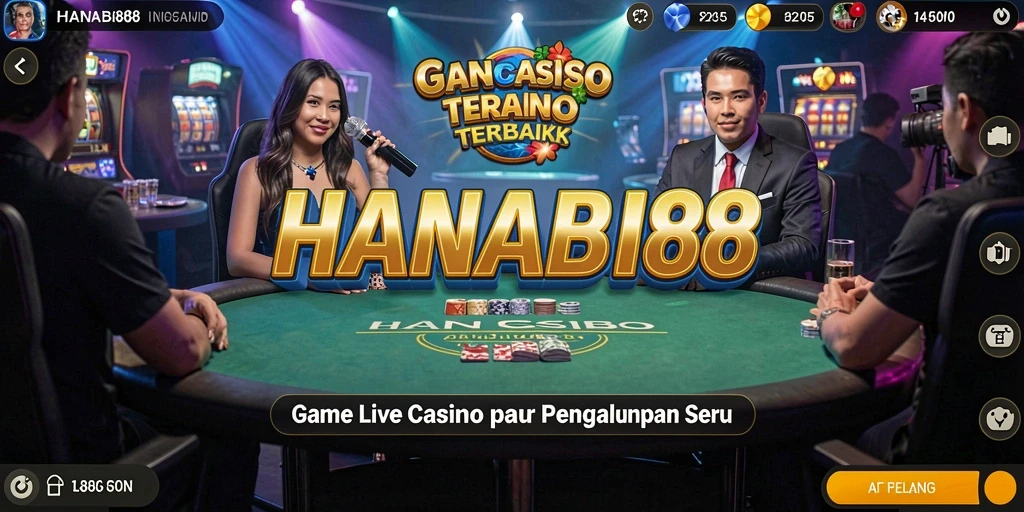 Tampilan gameplay Live Casino yang mendebarkan di HANABI88.