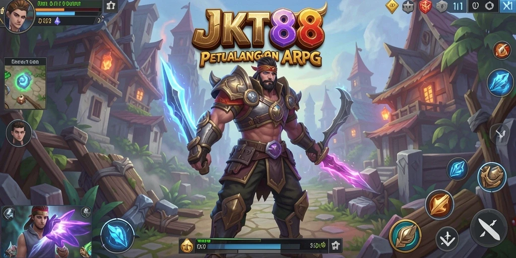Screenshot utama JKT88 menampilkan aksi pertarungan seru dalam dunia ARPG.