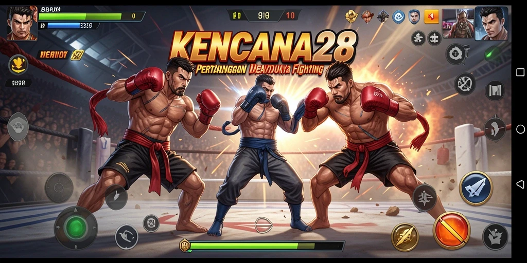 Tampilan screenshot KENCANA28 menampilkan aksi pertarungan yang intens dan karakter yang berwarna.