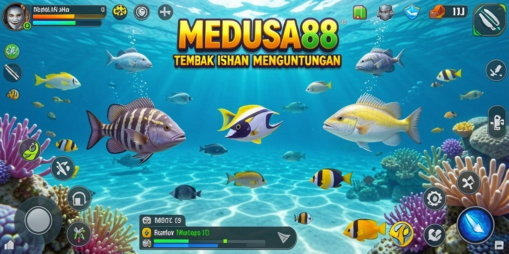 Tampilan menarik gameplay Tembak Ikan yang seru.