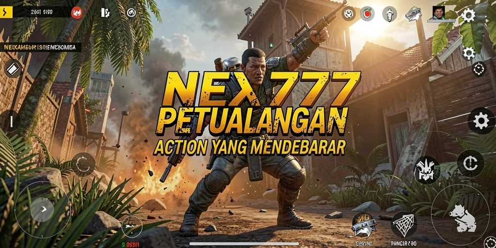 Tangkapan layar utama NEX777 menampilkan aksi pertarungan yang seru.