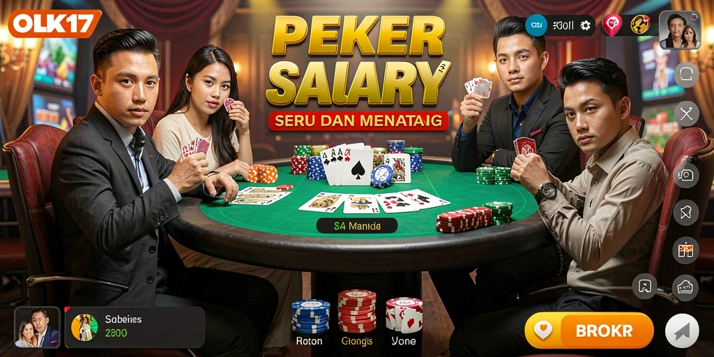 Tampilan gameplay OLX17 yang mendebarkan saat permainan poker berlangsung.