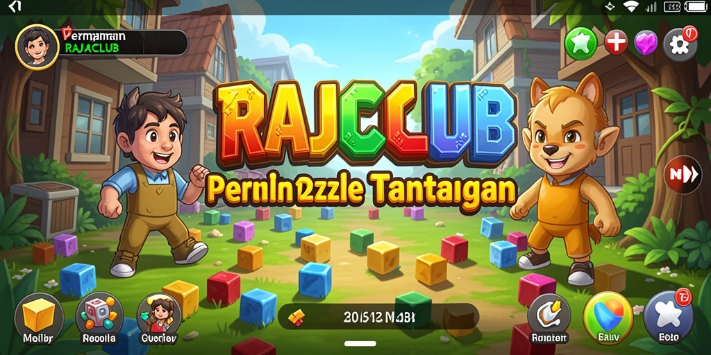 Tampilan gameplay RAJACLUB dengan berbagai teka-teki menarik.
