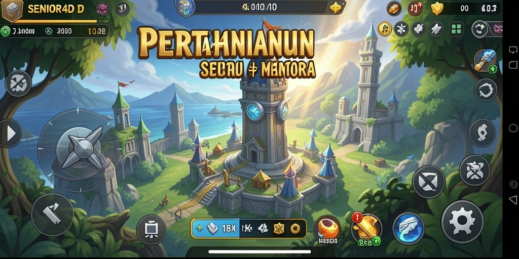 Gameplay menegangkan SENIOR4D dalam pertahanan menara yang intens.