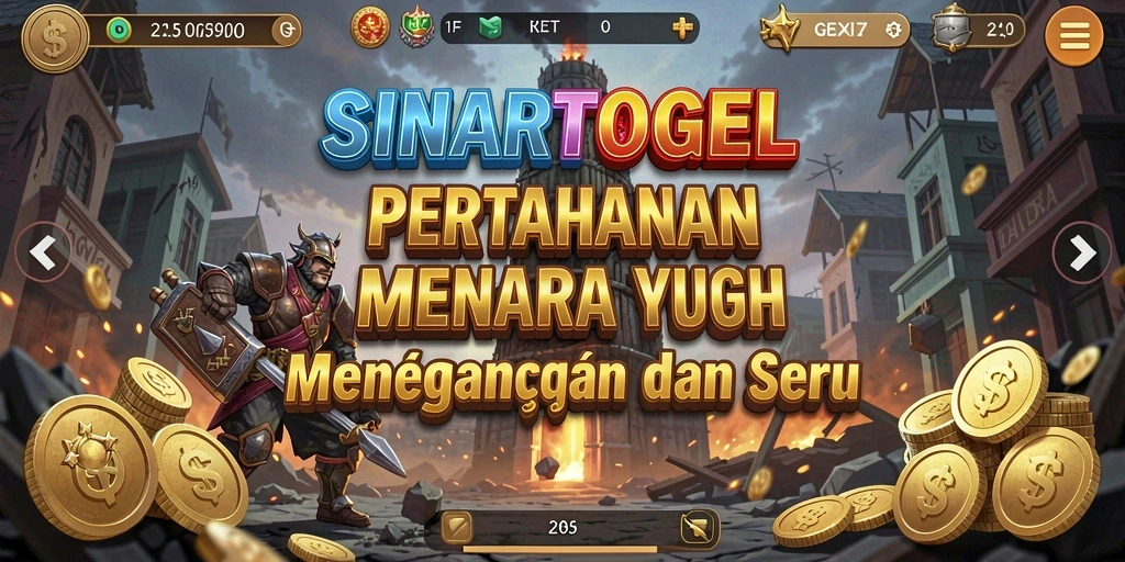 Tampilan gameplay menara pertahanan yang seru dan strategis.