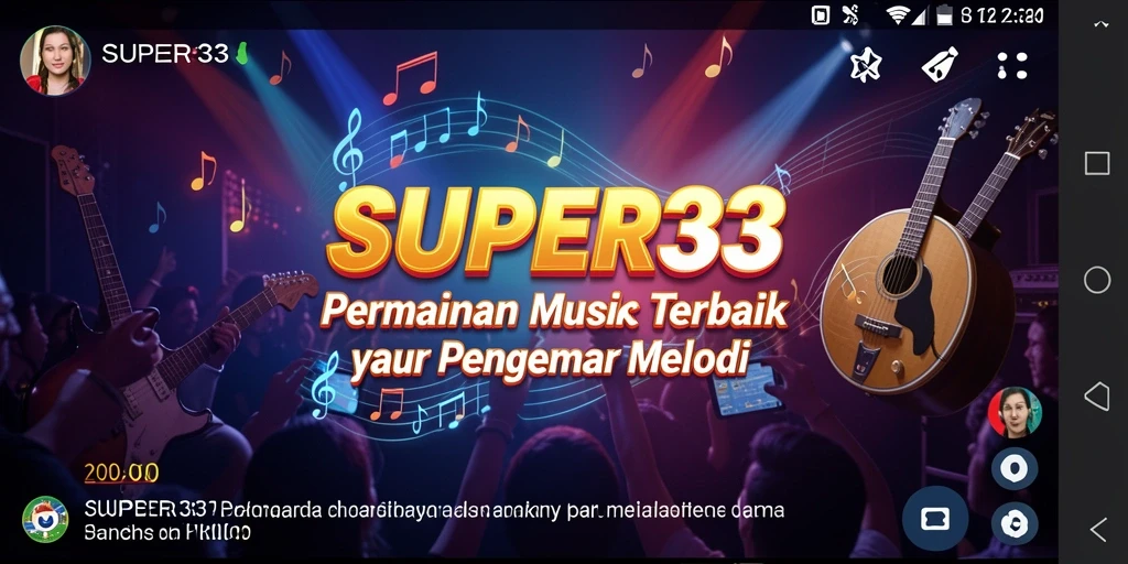 Tampilan gameplay SUPER33 yang memukau dengan berbagai lagu menarik.