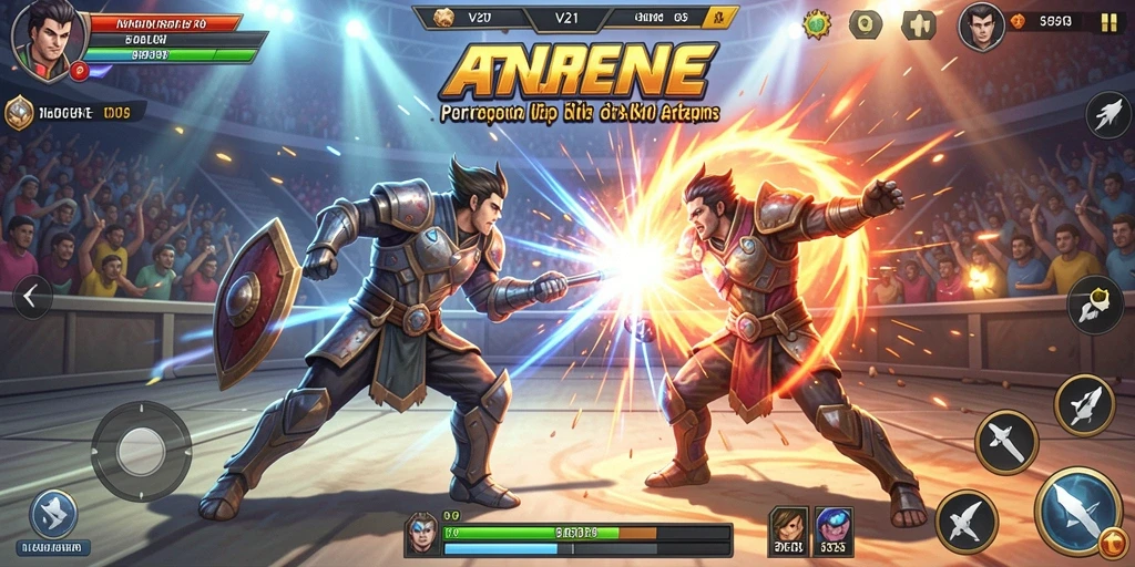 Screenshot gameplay V21 menampilkan pertarungan yang intens dan mendebarkan.